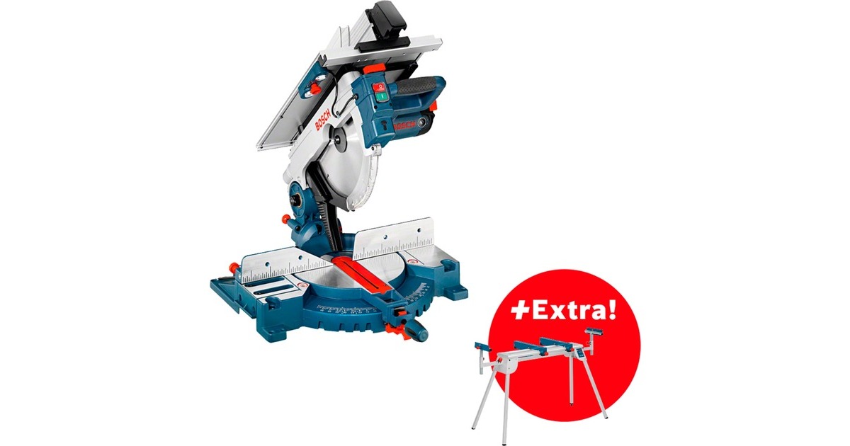 Bosch Kombinationssäge GTM 12 JL + Arbeitstisch GTA 2600, Kapp-und Gehrungssäge(blau/silber, 1.800 Watt)