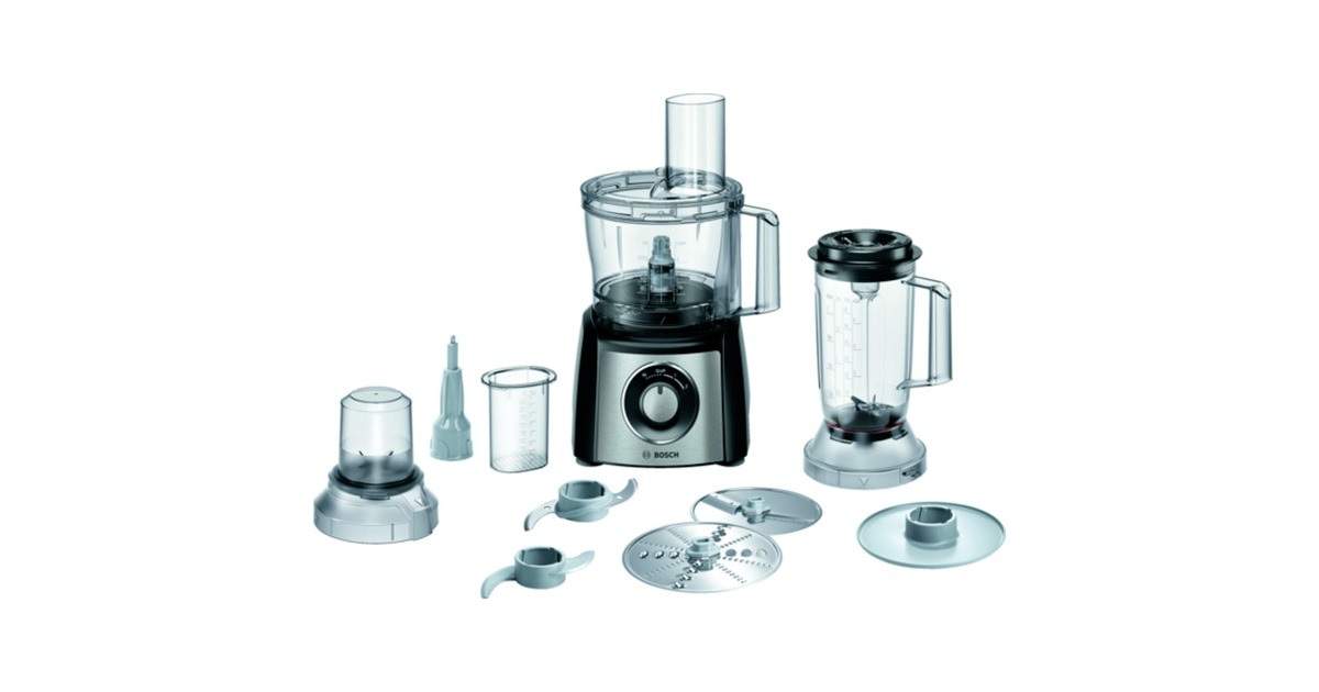 Bosch Kompakt-Küchenmaschine MultiTalent 3 Plus(schwarz/edelstahl (gebürstet), 900 Watt)