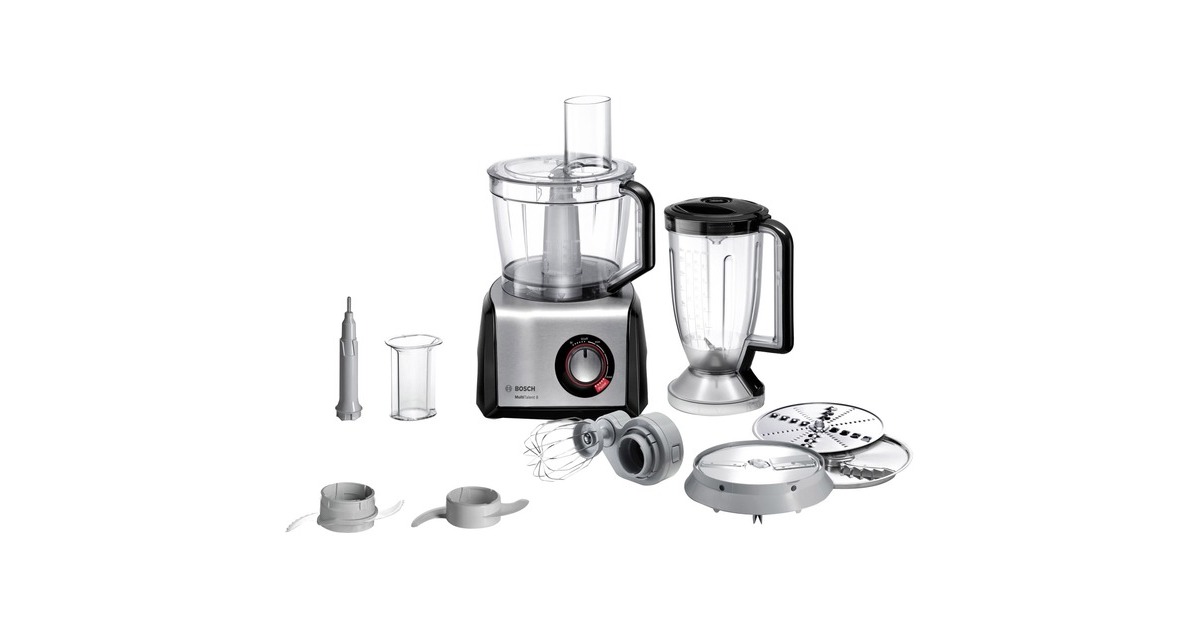 Bosch Kompakt-Küchenmaschine MultiTalent 8(schwarz/edelstahl, 1.250 Watt)