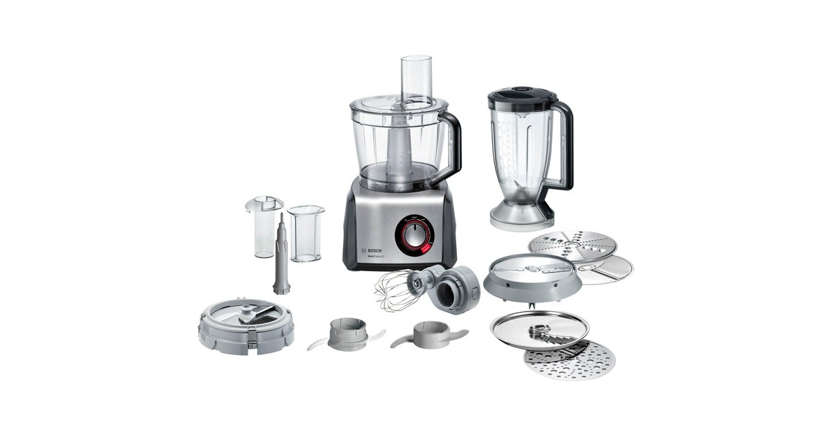 Bosch Kompakt-Küchenmaschine MultiTalent 8(schwarz/edelstahl (gebürstet), 1.250 Watt)