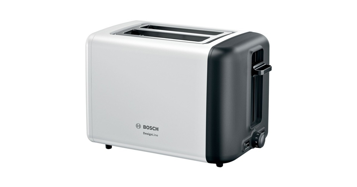 Bosch Kompakt-Toaster DesignLine TAT3P421DE(weiß/schwarz, 970 Watt, für 2 Scheiben Toast) Bosch Kompakt-Toaster DesignLine TAT3P421DE(weiß/schwarz, 970 Watt, für 2 Scheiben Toast)