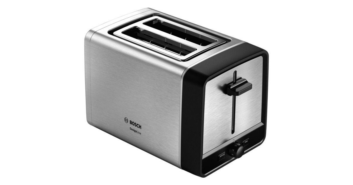 Bosch Kompakt-Toaster DesignLine TAT5P420DE(edelstahl/schwarz, 970 Watt, für 2 Scheiben Toast) Bosch Kompakt-Toaster DesignLine TAT5P420DE(edelstahl/schwarz, 970 Watt, für 2 Scheiben Toast)