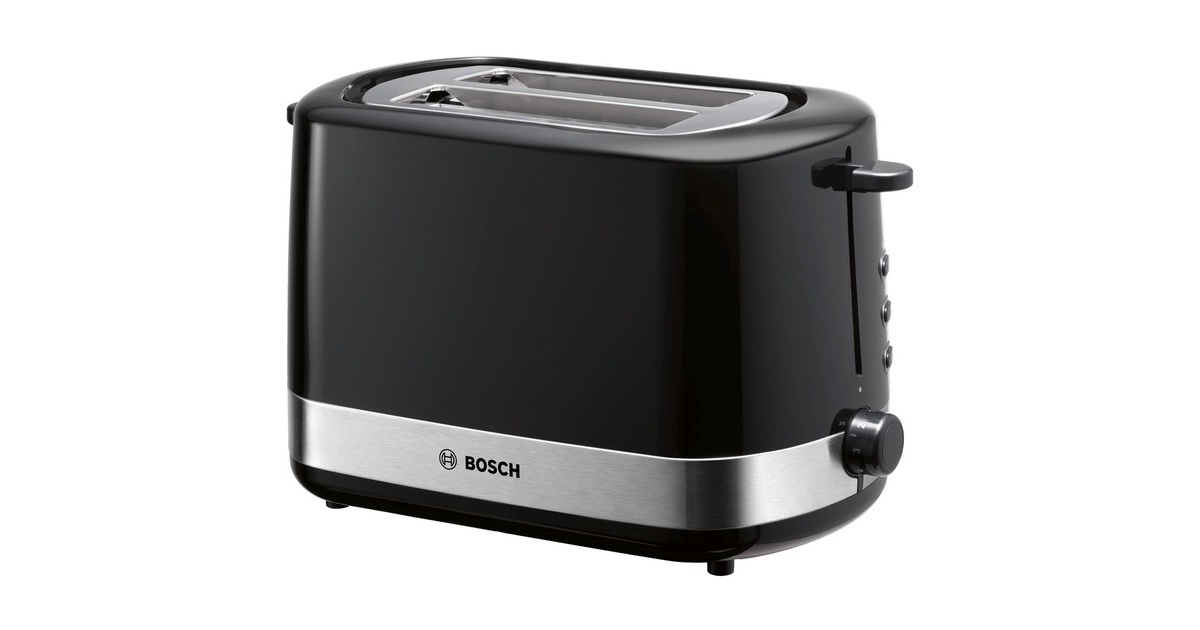 Bosch Kompakt-Toaster TAT7403(schwarz/edelstahl, 800 Watt, für 2 Scheiben Toast) Bosch Kompakt-Toaster TAT7403(schwarz/edelstahl, 800 Watt, für 2 Scheiben Toast)