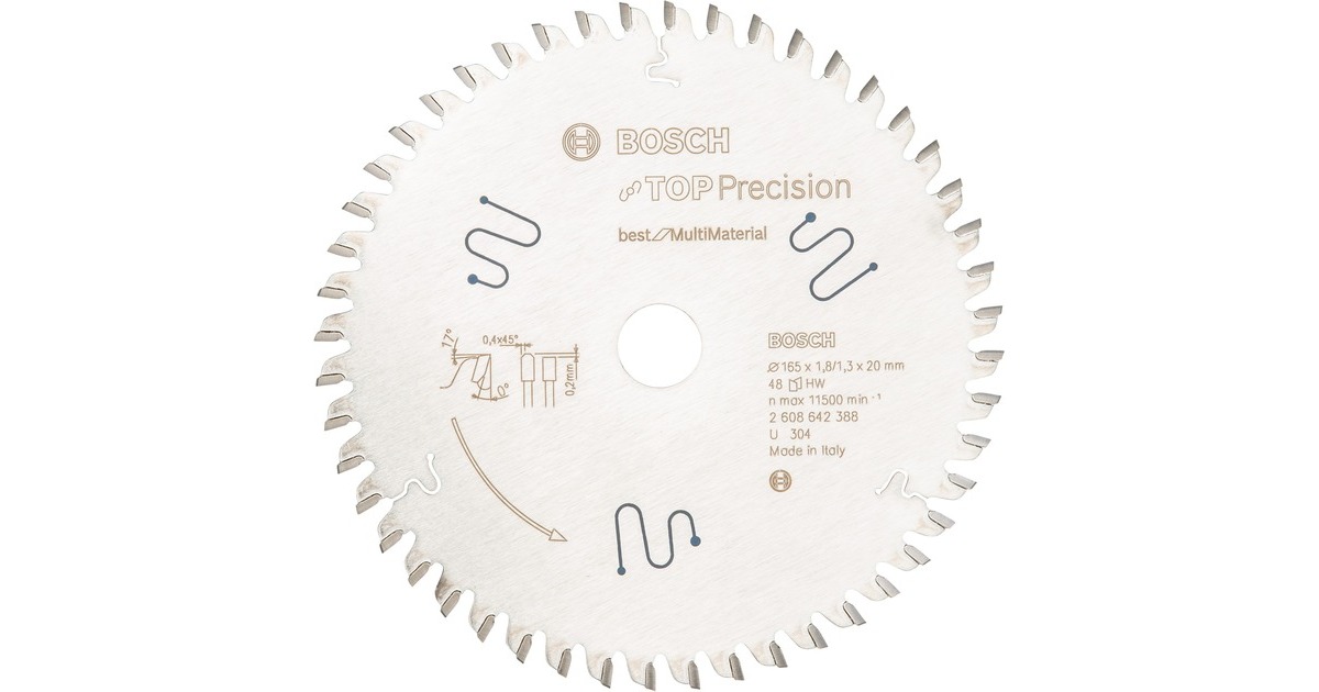 Bosch Kreissägeblatt Best for Multi Material, Ø 165mm, 48Z(Bohrung 20mm, für Handkreissägen)