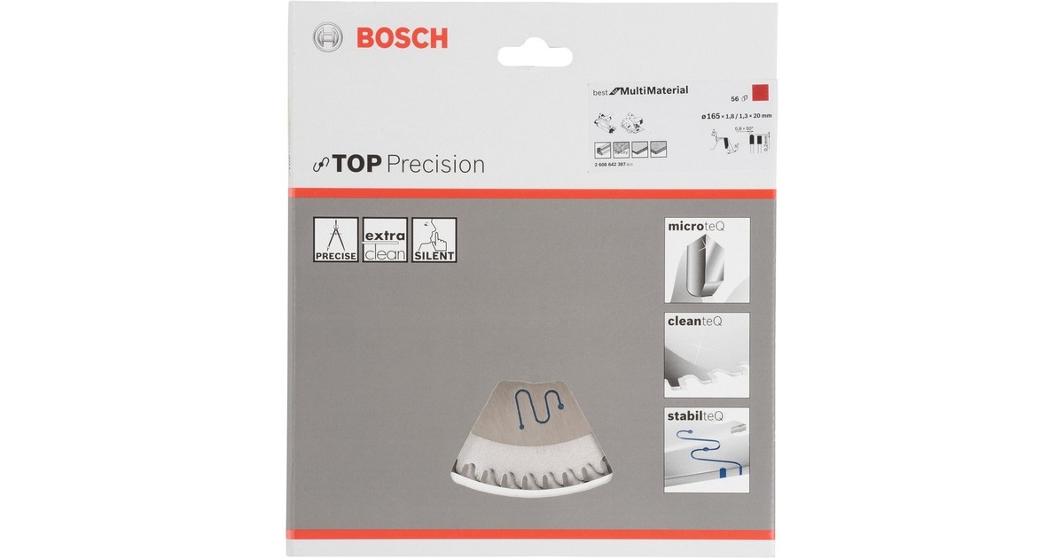 Bosch Kreissägeblatt Best for Multi Material, Ø 165mm, 56Z(Bohrung 20mm, für Handkreissägen)