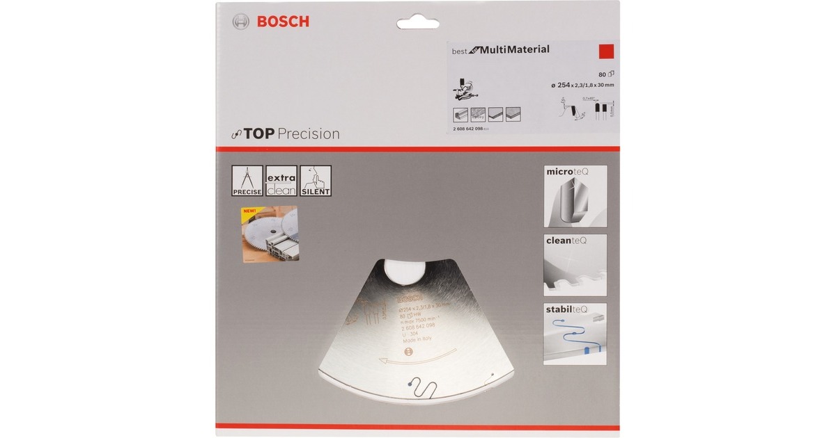 Bosch Kreissägeblatt Best for Multi Material, Ø 254mm, 80Z(Bohrung 30mm, für Kapp- & Gehrungssägen)