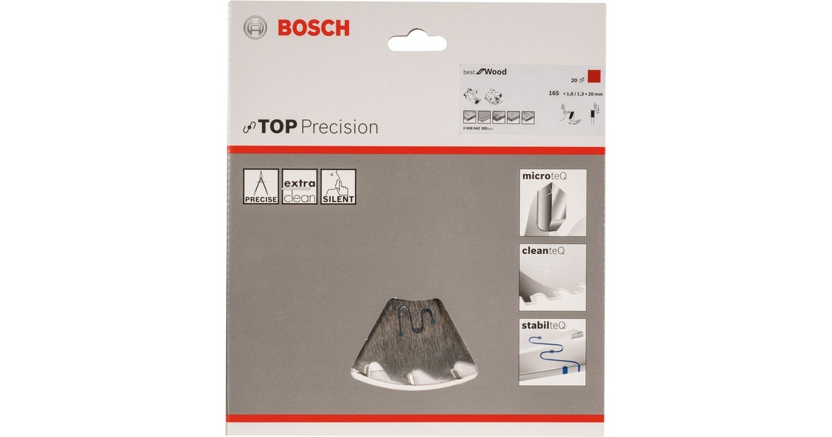 Bosch Kreissägeblatt Best for Wood, Ø 165mm, 20Z(Bohrung 20mm, für Handkreissägen)