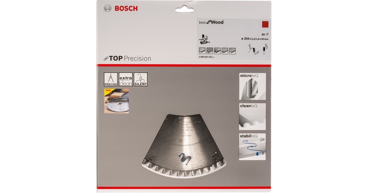 Bosch Kreissägeblatt Best for Wood, Ø 254mm, 60Z(Bohrung 30mm, für Kapp- und Gehrungssägen)