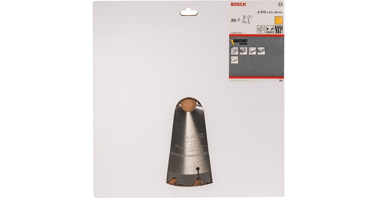 Bosch Kreissägeblatt Construct Wood, Ø 315mm, 20Z(Bohrung 30mm, für Tischkreissägen)