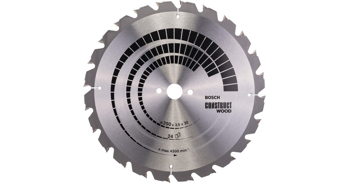 Bosch Kreissägeblatt Construct Wood, Ø 350mm, 24Z(Bohrung 30mm, für Tischkreissägen)