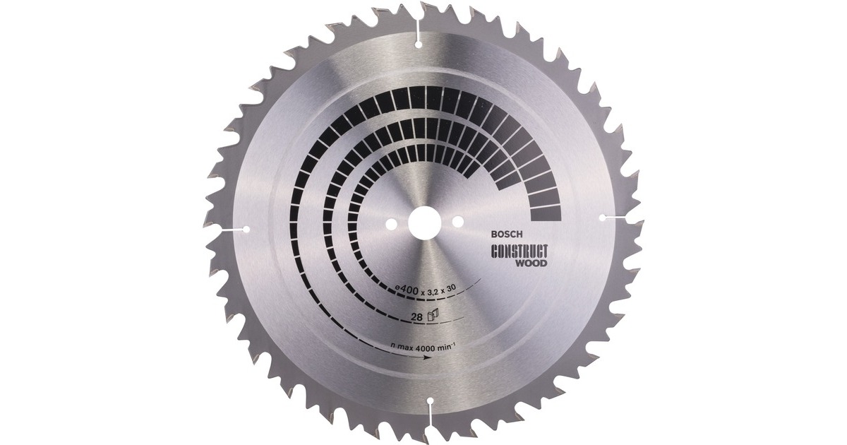 Bosch Kreissägeblatt Construct Wood, Ø 400mm, 28Z(Bohrung 30mm, für Tischkreissägen)