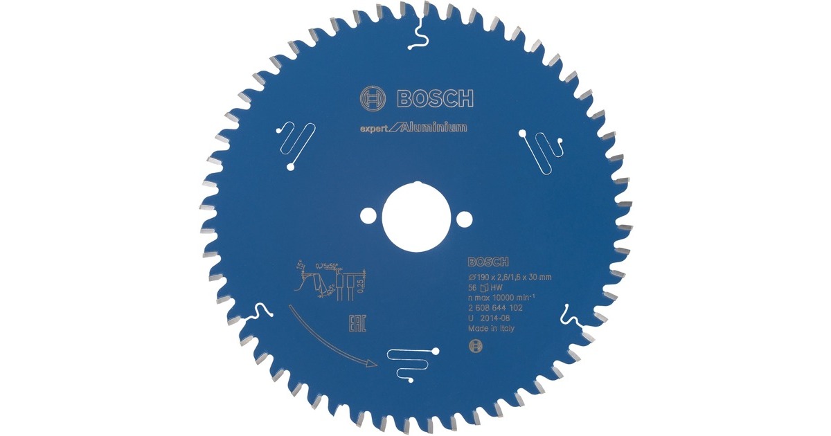 Bosch Kreissägeblatt Expert for Aluminium, Ø 190mm, 56Z(Bohrung 30mm, für Handkreissägen)
