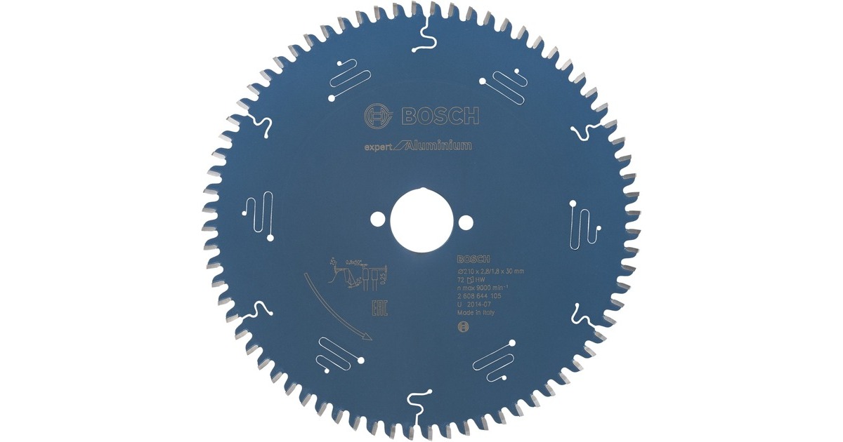 Bosch Kreissägeblatt Expert for Aluminium, Ø 210mm, 72Z(Bohrung 30mm, für Handkreissägen)