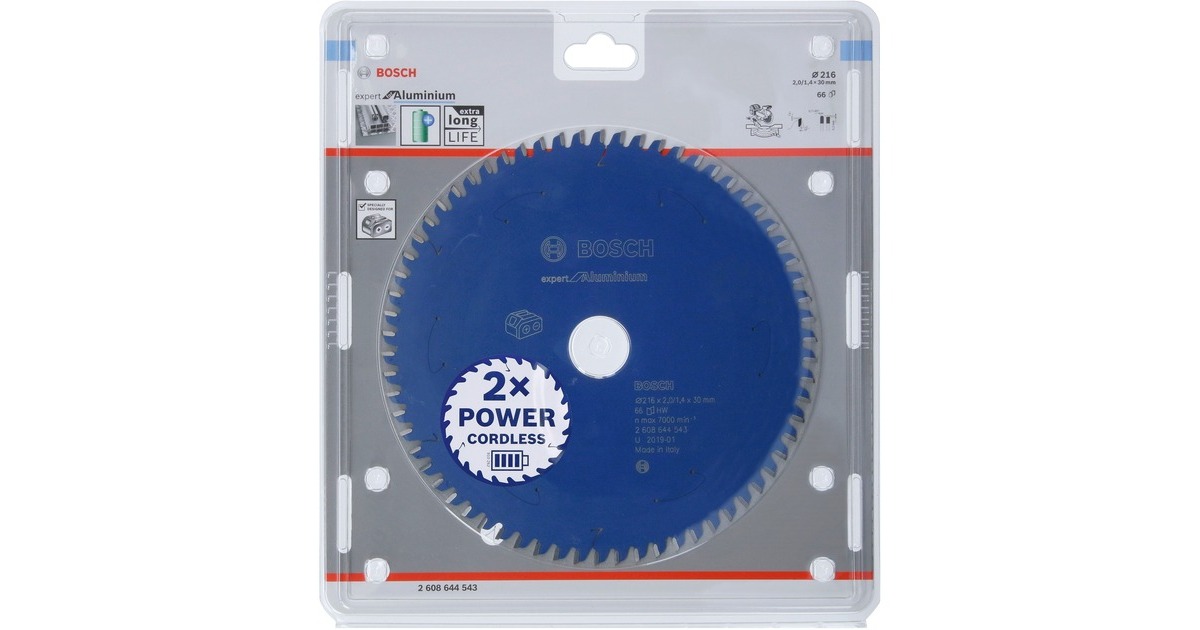 Bosch Kreissägeblatt Expert for Aluminium, Ø 216mm, 66Z(Bohrung 30mm, für Akku-Kappsägen)