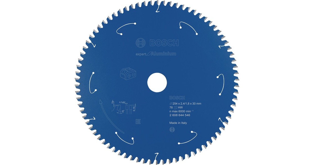 Bosch Kreissägeblatt Expert for Aluminium, Ø 254mm, 78Z(Bohrung 30mm, für Akku-Tischkreissägen)