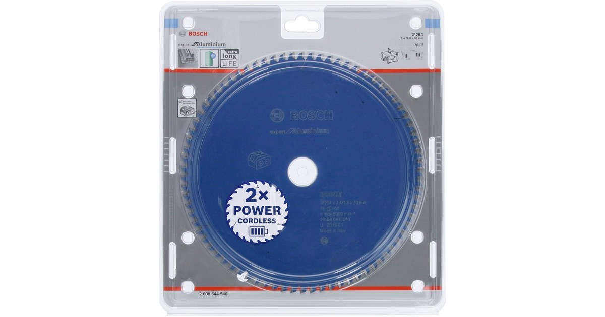 Bosch Kreissägeblatt Expert for Aluminium, Ø 254mm, 78Z(Bohrung 30mm, für Akku-Tischkreissägen)