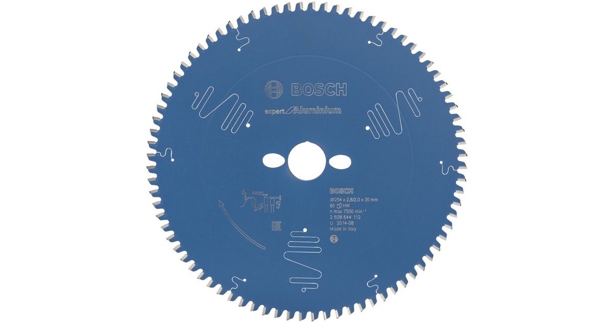 Bosch Kreissägeblatt Expert for Aluminium, Ø 254mm, 80Z(Bohrung 30mm, für Kapp- & Gehrungssägen)