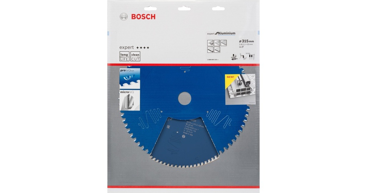 Bosch Kreissägeblatt Expert for Aluminium, Ø 315mm, 96Z(Bohrung 30mm, für Kapp- & Gehrungssägen)