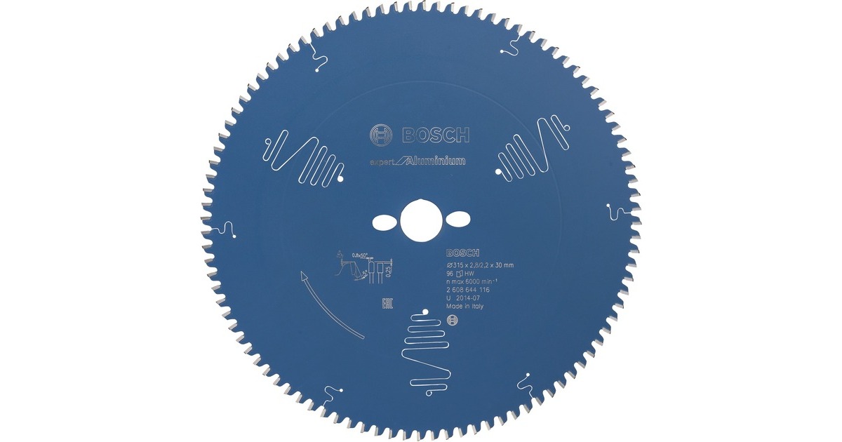 Bosch Kreissägeblatt Expert for Aluminium, Ø 315mm, 96Z(Bohrung 30mm, für Kapp- & Gehrungssägen)