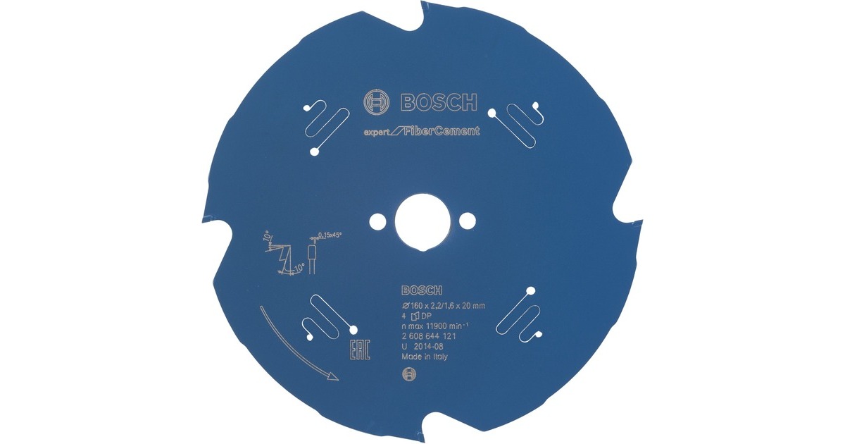Bosch Kreissägeblatt Expert for Fibre Cement, Ø 160mm, 4Z(Bohrung 20mm, für Handkreissägen)