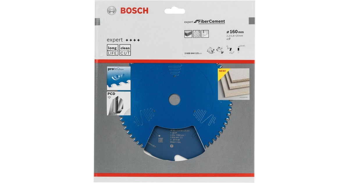 Bosch Kreissägeblatt Expert for Fibre Cement, Ø 160mm, 4Z(Bohrung 20mm, für Handkreissägen)