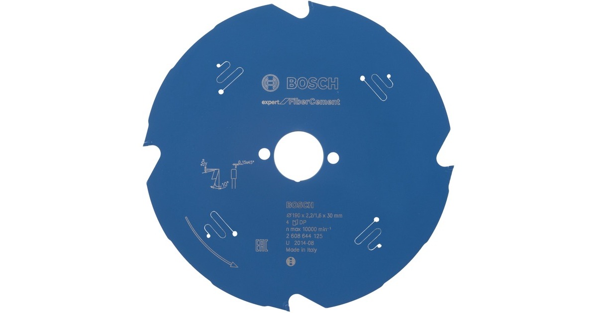 Bosch Kreissägeblatt Expert for Fibre Cement, Ø 190mm, 4Z(Bohrung 20mm, für Handkreissägen)