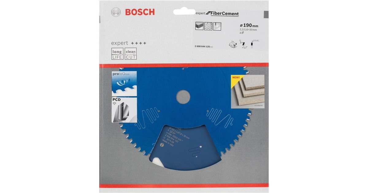 Bosch Kreissägeblatt Expert for Fibre Cement, Ø 190mm, 4Z(Bohrung 20mm, für Handkreissägen)