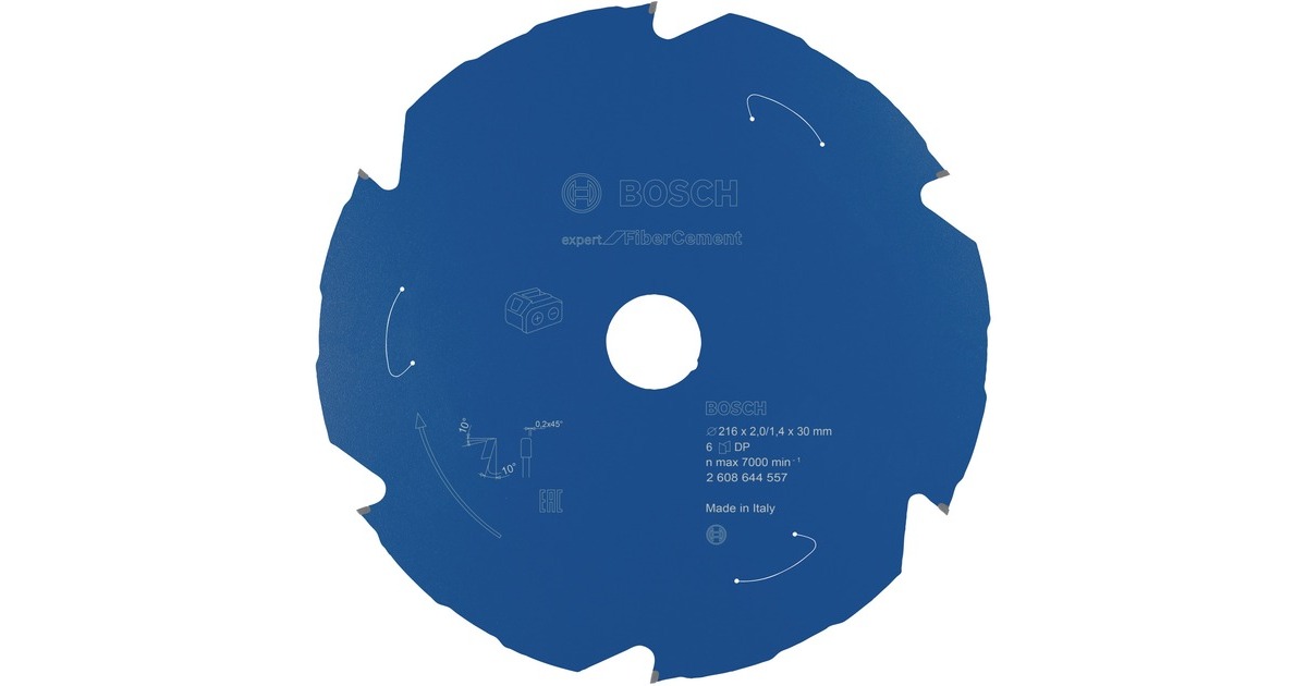 Bosch Kreissägeblatt Expert for Fibre Cement, Ø 216mm, 6Z(Bohrung 30mm, für Akku-Kappsägen)
