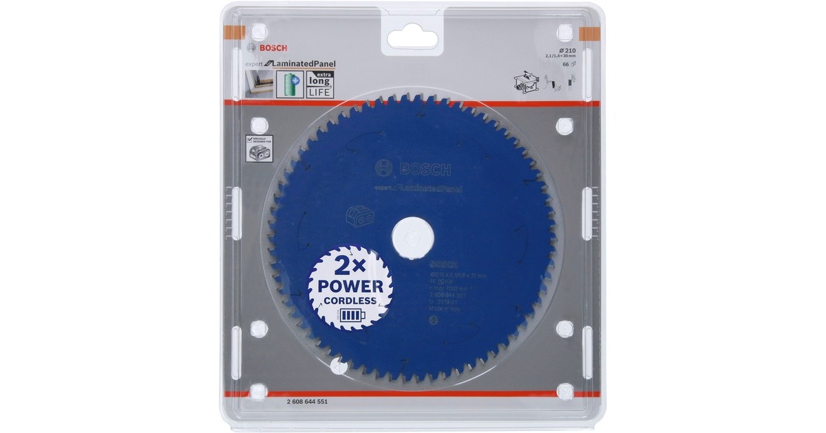 Bosch Kreissägeblatt Expert for Laminated Panel, Ø 210mm, 66Z(Bohrung 30mm, für Akku-Handkreissägen)