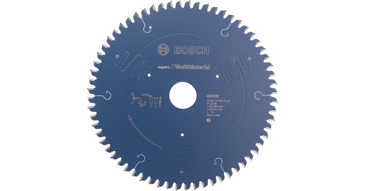 Bosch Kreissägeblatt Expert for Multi Material, Ø 216mm, 64Z(Bohrung 30mm, für Kapp- & Gehrungssägen)