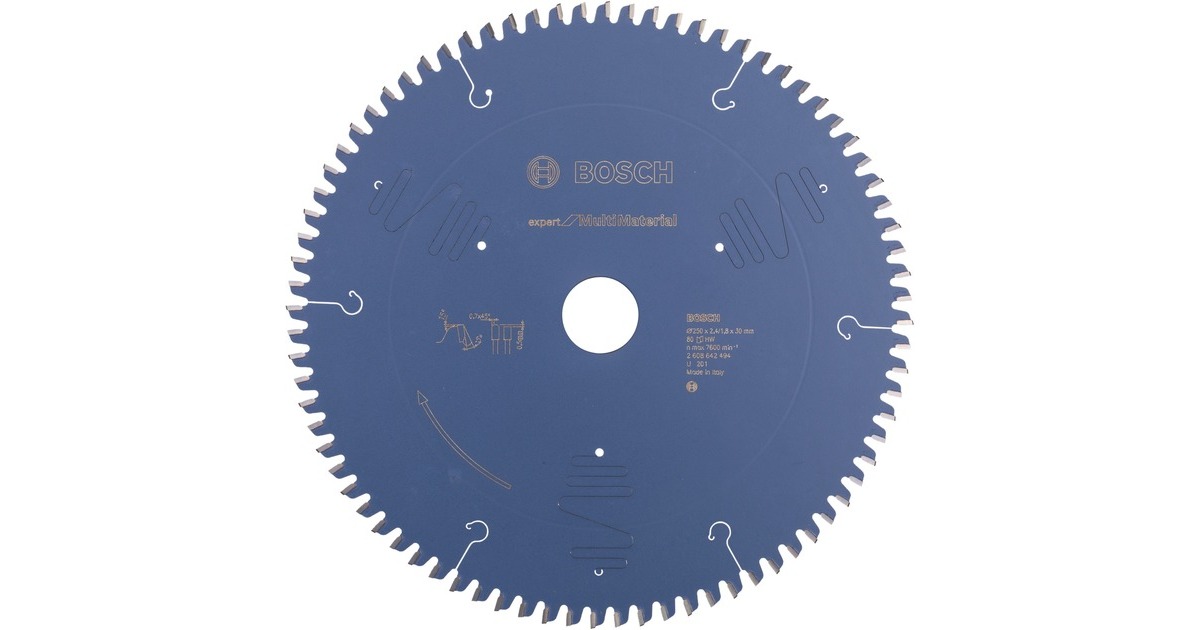 Bosch Kreissägeblatt Expert for Multi Material, Ø 250mm, 80Z(Bohrung 30mm, für Kapp- & Gehrungssägen)