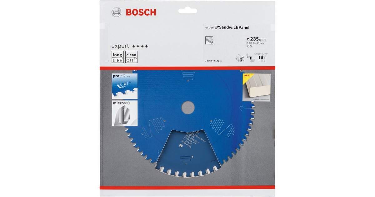 Bosch Kreissägeblatt Expert for Sandwich Panel, Ø 235mm, 50Z(Bohrung 30mm, für Handkreissägen)