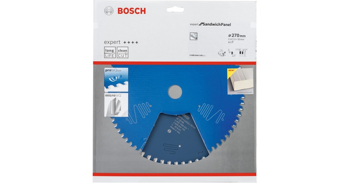 Bosch Kreissägeblatt Expert for Sandwich Panel, Ø 270mm, 60Z(Bohrung 30mm, für Handkreissägen)