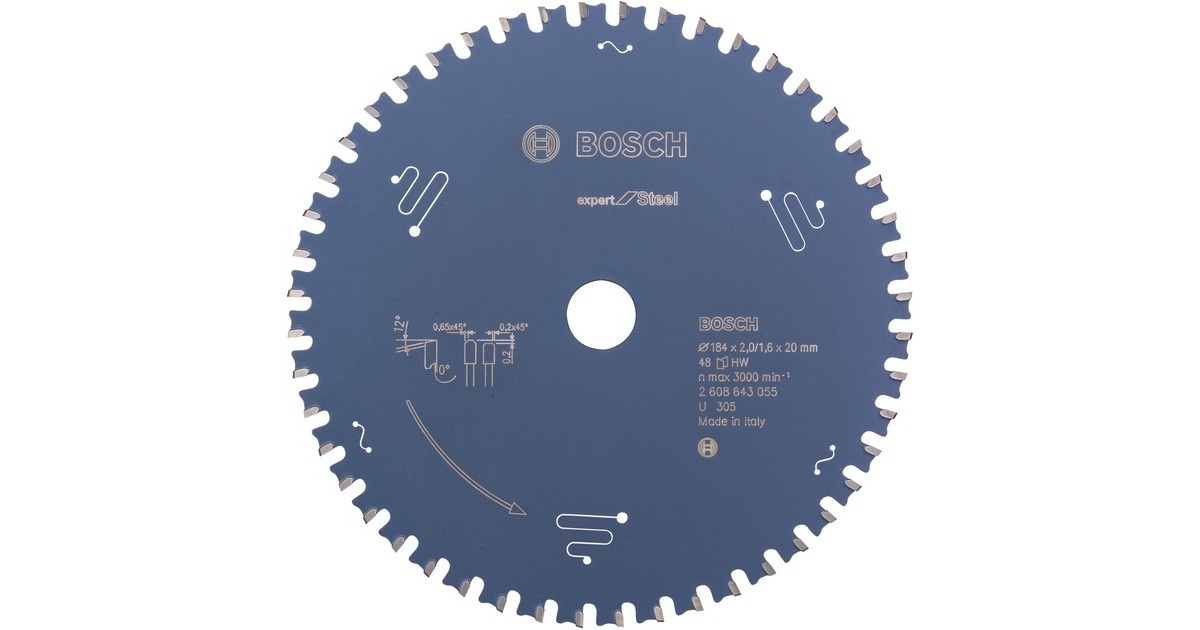 Bosch Kreissägeblatt Expert for Steel, Ø 184mm, 48Z(Bohrung 20mm, für Handkreissägen)