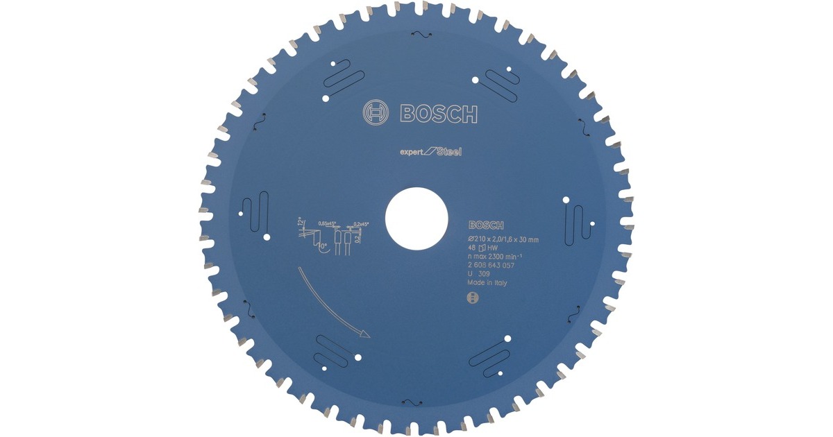 Bosch Kreissägeblatt Expert for Steel, Ø 210mm, 48Z(Bohrung 30mm, für Handkreissägen)