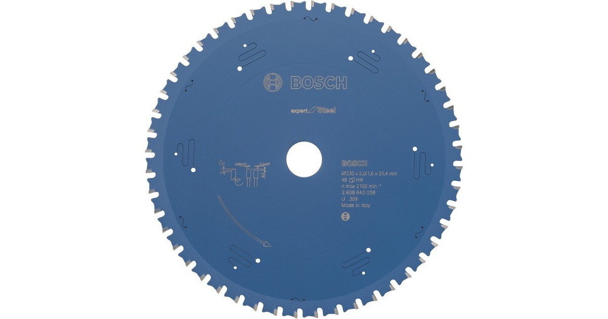 Bosch Kreissägeblatt Expert for Steel, Ø 230mm, 48Z(Bohrung 25,4mm, für Handkreissägen)