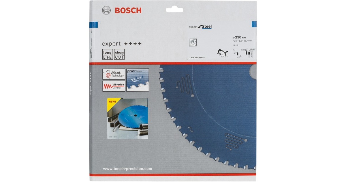 Bosch Kreissägeblatt Expert for Steel, Ø 230mm, 48Z(Bohrung 25,4mm, für Handkreissägen)
