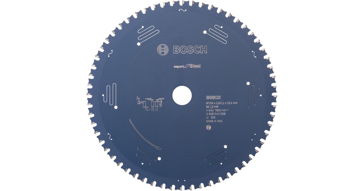 Bosch Kreissägeblatt Expert for Steel, Ø 254mm, 60Z(Bohrung 25,4mm, für Kapp- & Gehrungssägen)