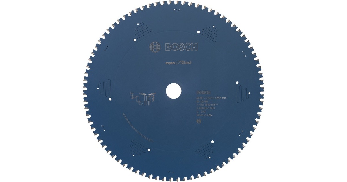 Bosch Kreissägeblatt Expert for Steel, Ø 305mm, 80Z(Bohrung 25,4mm, für Kapp- & Gehrungssägen)