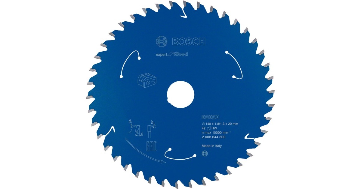 Bosch Kreissägeblatt Expert for Wood, Ø 140mm, 42Z(Bohrung 20mm, für Akku-Handkreissägen)