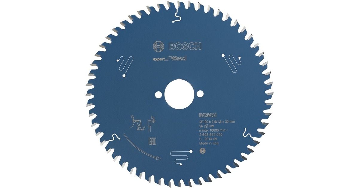 Bosch Kreissägeblatt Expert for Wood, Ø 190mm, 56Z(Bohrung 30mm, für Handkreissägen)