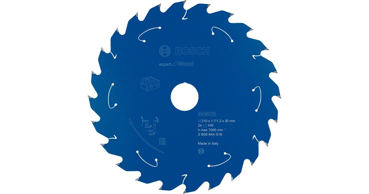 Bosch Kreissägeblatt Expert for Wood, Ø 210mm, 24Z(Bohrung 30mm, für Akku-Tischkreissägen)