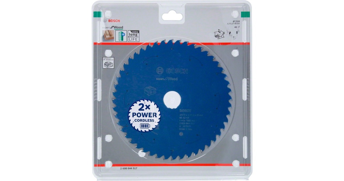 Bosch Kreissägeblatt Expert for Wood, Ø 210mm, 48Z(Bohrung 30mm, für Akku-Tischkreissägen)