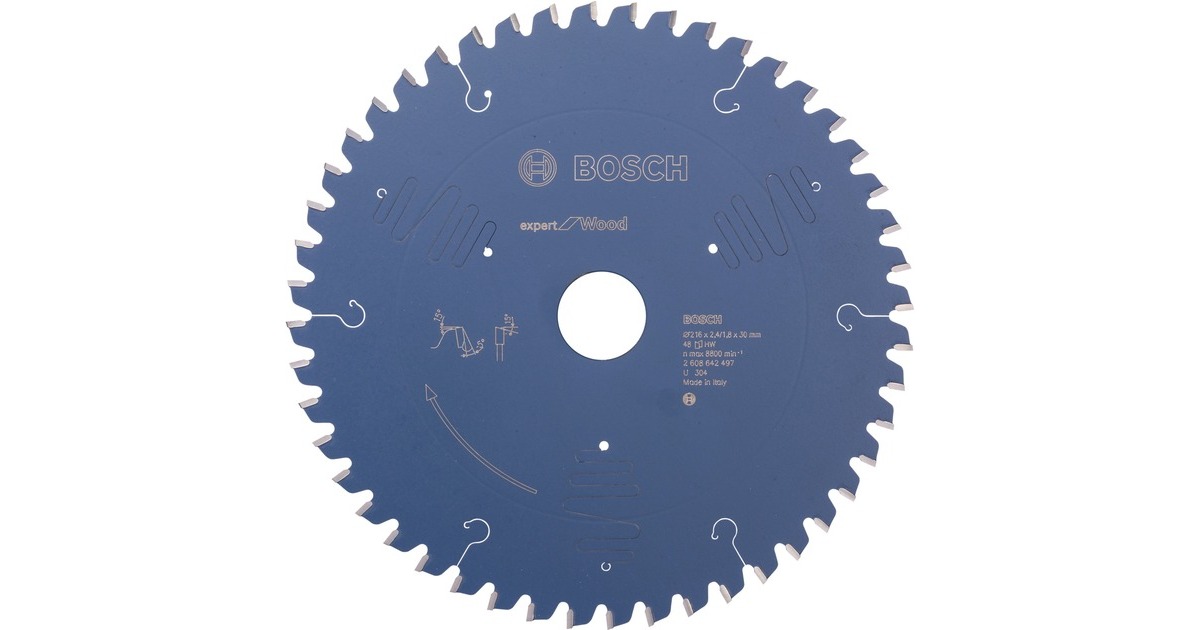 Bosch Kreissägeblatt Expert for Wood, Ø 216mm, 48Z(Bohrung 30mm, für Kapp- & Gehrungssägen)
