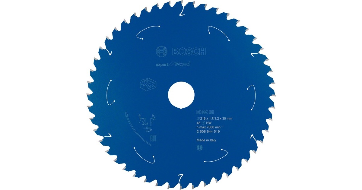 Bosch Kreissägeblatt Expert for Wood, Ø 216mm, 48Z(Bohrung 30mm, für Akku-Kappsägen)