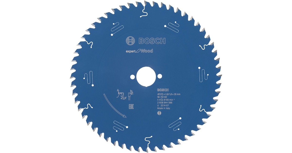 Bosch Kreissägeblatt Expert for Wood, Ø 235mm, 56Z(Bohrung 30mm, für Handkreissägen)
