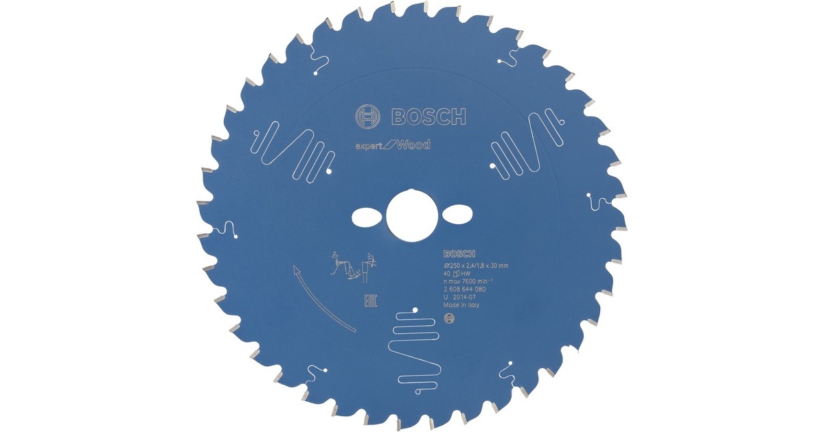 Bosch Kreissägeblatt Expert for Wood, Ø 250mm, 40Z(Bohrung 30mm, für Kapp- & Gehrungssägen)