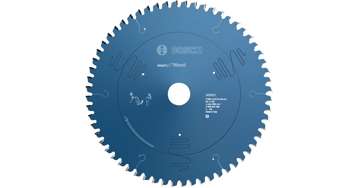 Bosch Kreissägeblatt Expert for Wood, Ø 250mm, 60Z(Bohrung 30mm, für Kapp- & Gehrungssägen)