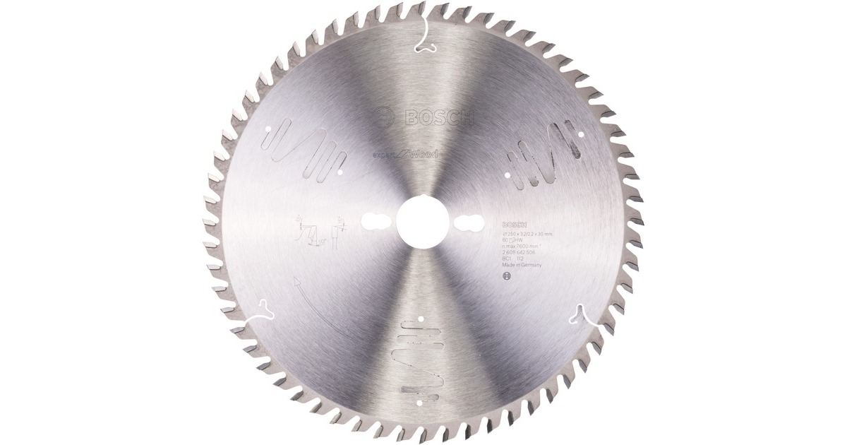 Bosch Kreissägeblatt Expert for Wood, Ø 250mm, 60Z(Bohrung 30mm, für Tischkreissägen)