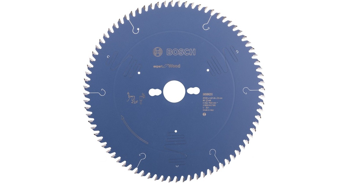 Bosch Kreissägeblatt Expert for Wood, Ø 250mm, 80Z(Bohrung 30mm, für Tischkreissägen)